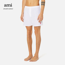 AMI Mens Classic Love Love Cotton Solid Color Casual Simple Embroidery Slim Fit Panties