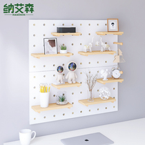 Hole-Hole Board Display Shelf Wall Shelf Custom Solid Wood Hanging Board Entry Into The House Wall Shelf Decorative Shelf For Wall Hung Shelf