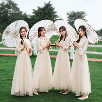 Creative Chinese bridesmaid clothes 2020 new autumn Chinese style sister Group dress women fairy can usually wear