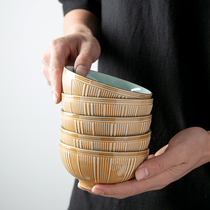 Green Porcelain Bowl Creative Handmade Bowl Home Rice Bowl ceramic Small soup bowl Single minimalist cutlery Chinese Joe accommodate Courtesy Bowl