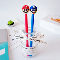 Factory direct cute cartoon creative water pen 0 5mm black carbon pen Super Mary Mario gel pen