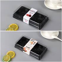 Disposable rectangular plastic transparent 2 donuts doughnut packaging box West point baking 5 grain durian crisp box