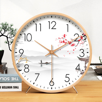 Solid Wood Seat Clock Living Room Home Desktop High-end Clock Desktop Light Extravagant Silent Clock Swing Piece New Chinese Sitting Clock