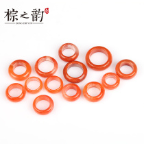 Brown Yunnan red agate running ring bagel ice floating Wen play card ring Ping an buckle necklace bracelet accessories