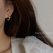 C Shape Ear Rings Pearl Earrings Temperament South Korea Personality Advanced Sensational Style Net Red 2021 New Tide Lady Earrings