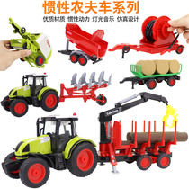 Farm Tractor Boy simulation harvester farmers tractor childrens toy vehicle engineering vehicle trailer model
