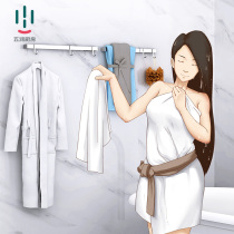Wurun towel rack hook rack bathroom hanging rod 304 stainless steel toilet toilet rack Wall wall-free hole