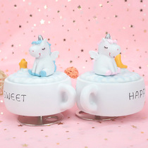 Creative Gift Unicorn Resin Music Box Swivel Teenage Girl Hearts Swing Pieces Blood Students Octaphonic Box Birthday Present