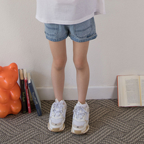 XH Longfeng Mother Korean Children's Wear Female Children's Children's Solid Color Fashion Denim Shorts 2020 Summer N301