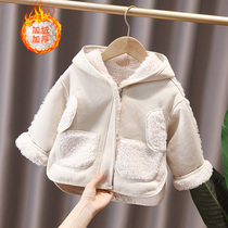 Girls coat autumn and winter foreign children thick cotton clip 2021 new mens baby winter lamb wool sweater tide