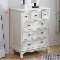 All solid wood drawers narrow 35 wide short Cabinet white drawers multi-function painted storage cabinet entrance dressing table style