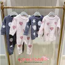 Japan soft honeys autumn winter thickened baby home warm men and women sleeping suit climbing suit