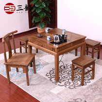 Mahogany furniture chicken wing Wood tea table and chair combination Chinese tea table small apartment solid wood kung fu tea table small tea table