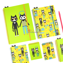 Metal double coil notebook creative spiral book Fumei Gao Meow gram PP color face note notepad