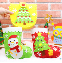 Christmas handmade non-woven DIY backpack toddler handmade fabric bag material children Santa Claus
