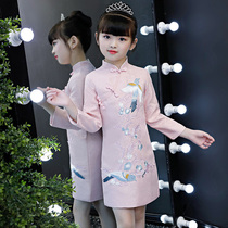 Girl Qipao Children Long Sleeves Tang Dress Little Girl China Wind Connected Dress Children Dress 2022 New Autumn And Winter Beiyr Clothes