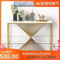 Marble porch table simple modern wall side narrow table Nordic iron strip desk corridor porch wall