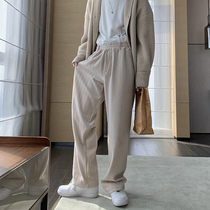 Hualun corduroy mens pants drape casual trousers mens winter trend versatile straight woolen pants thickened pants