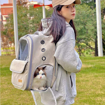 Cat Bag Large Capacity Portable Out Bag Cat Backpack Double Shoulder Pet Bag Cat With Travel Dog Kitty Supplies Transparent