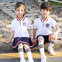 Primary school uniforms Summer short sleeves Pure cotton class New Kindergarten Costume Graduation Suit College Wind