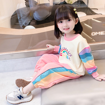 Girl Spring Autumn Season Suit 2022 New Children Foreign Air Fashion Casual Pure Cotton Baby Spring Clothing two sets