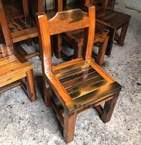 Old ship wooden back chair solid wood tea drinking chair modern log desk computer chair backrest office chair home dining chair