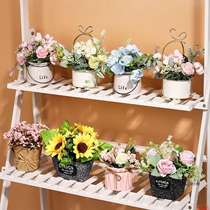 Simulation flower Simulation flower Fake flower Living room table decoration plastic dry bouquet Home decoration Green plant small pot