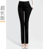 Spring and summer high 175 trousers professional extended womens pants straight pants small trousers Elastic large size high waist work pants