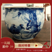 Jingdezhen Jincixuan 1 yuan auction shop Ceramic porcelain tea bowl Tea cup Songhe hand-painted Gongbi Gold Cup