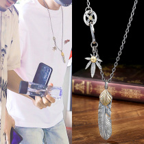 Luxury encounter Takahashi SHEYUGOROS feather necklace male tide personality S925 sterling silver Zhu Yilong same necklace