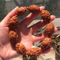 Text to play olive nuclear mens handstring 2 1 large nuclear hand engraving Eight major financial gods hand strings South work Carved Olive Hu