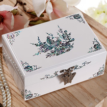 Jinbei legend Luodan jewelry box Princess European style white wooden watch jewelry storage jewelry box Wedding gift