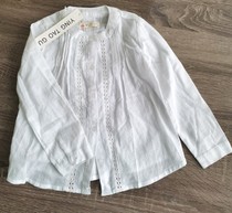 100-yard solitary collection for missing childrens childrens childrens spring and summer thin section baby long sleeve shirt white shirt