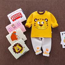 Childrens thermal underwear set 2021 autumn and winter new boys and girls childrens cotton autumn clothes autumn pants thickened childrens clothing