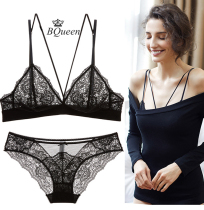 Beauty Back Bra Summer Thin slim Slim Triangle Cup Small Chest Method Lingerie Women No Steel Ring Sexy Lace Transparent