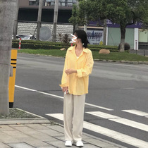 Suit wide leg pants womens autumn and winter high waist hanging feeling high loose thin straight tube Joker small casual mop pants