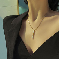  Star with the same titanium steel necklace female simple ins cold wind clavicle chain 2021 new niche design temperament