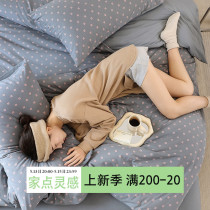 Ultra soft A type of geranium cotton four pieces sets 100 full cotton pure cotton knit quilt cover nude bed linen bed Hat Bedding