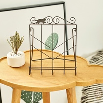 Cat series wrought iron bookshelf mobile phone ipad bracket desktop storage folding menu stand sheet music bookshelf Reading Rack