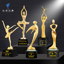 Creative Metal Oscar Golden Man Dance Crystal Trophy Custom Childrens Kindergarten Dance Competition Souvenir