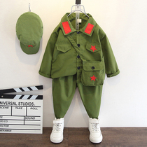 Childrens military uniform autumn chorus performance New Small Red Army dance costume Eighth Route Army handsome autumn suit tide