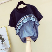 (95 cotton) 2022 new wave short sleeves schoolgirls Han version loose summer womens clothing T-shirts with undershirts