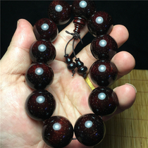 Glass bottom Indian small leaf red sandalwood starry hand string 20mm Five Star high density old material female Buddha beads 2 0 Bracelet Men