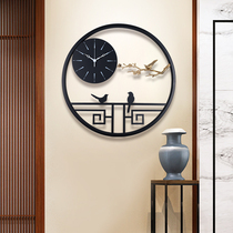 New Chinese Wall Clock Home Living Room Restaurant Wall Decoration Clock Fashion Light Luxury Creative Chinese Style Atmosphere Clock
