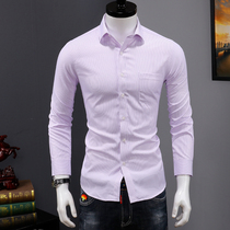 2020 Autumn new mens long sleeve shirt business dress professional work Leisure size young and middle-aged shirt men