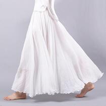 Cotton linen half-length skirt fashion literature linen solid color National Style summer oversized skirt 21 color skirt