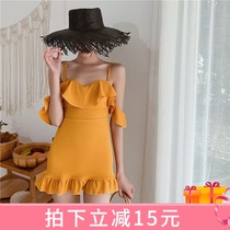 DK2021 year new conjoined inS Two sets of fat MM Belly Button Slim Soak Hot Spring Swimsuit Women Loose big code
