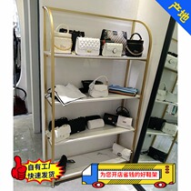 Shoe store Shoe rack display rack Clothing store Childrens shoe store live floor-to-ceiling golden shop Shoe rack Womens shoes commercial