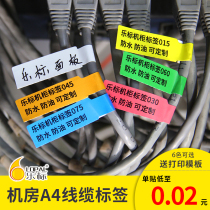 Trademark Network Cable Label Paper A4 Sticker Printing Paper Color Waterproof Cable P-type Knife Customizable Classification Handwritten Mark Self Sticking Network Cable Sticker