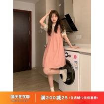 Ouyang Xi 2021 new summer French first love sweet suspenders dress lace vintage pink princess fairy dress